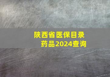 陕西省医保目录药品2024查询