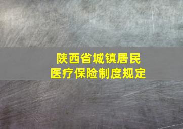 陕西省城镇居民医疗保险制度规定