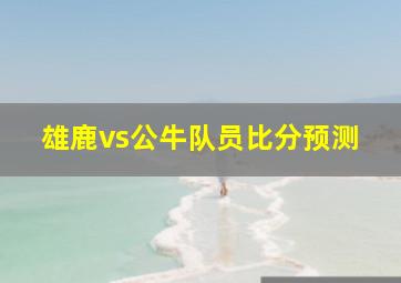 雄鹿vs公牛队员比分预测