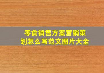 零食销售方案营销策划怎么写范文图片大全