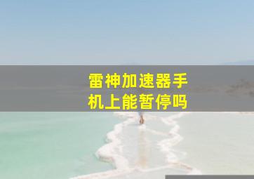 雷神加速器手机上能暂停吗