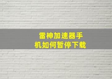 雷神加速器手机如何暂停下载