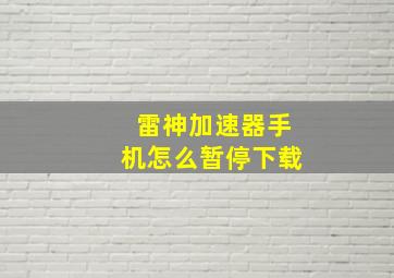 雷神加速器手机怎么暂停下载