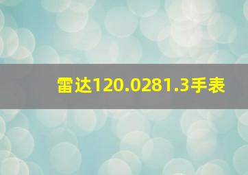 雷达120.0281.3手表