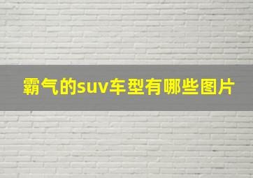 霸气的suv车型有哪些图片