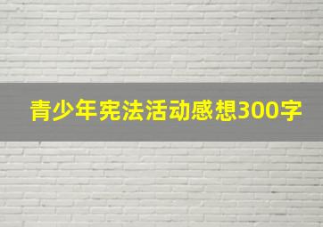 青少年宪法活动感想300字