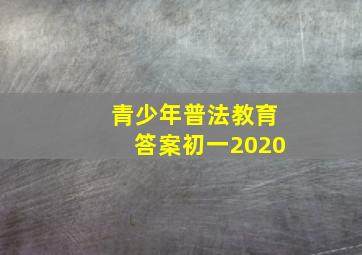 青少年普法教育答案初一2020