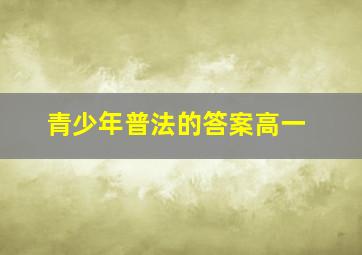 青少年普法的答案高一