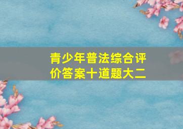 青少年普法综合评价答案十道题大二