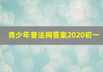 青少年普法网答案2020初一