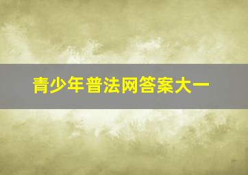 青少年普法网答案大一