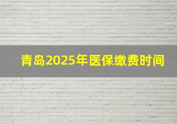 青岛2025年医保缴费时间