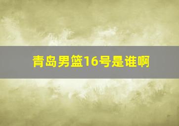 青岛男篮16号是谁啊