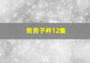 青青子衿12集