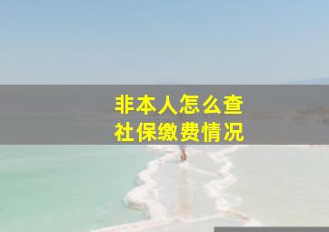 非本人怎么查社保缴费情况