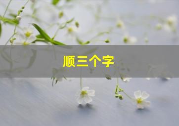 顺三个字