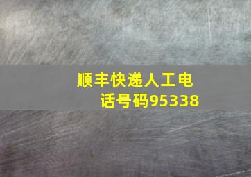 顺丰快递人工电话号码95338