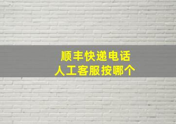 顺丰快递电话人工客服按哪个