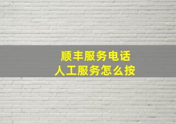 顺丰服务电话人工服务怎么按