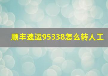 顺丰速运95338怎么转人工