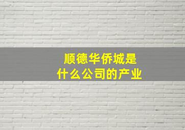 顺德华侨城是什么公司的产业