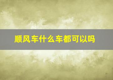 顺风车什么车都可以吗