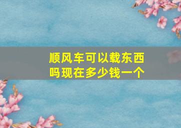 顺风车可以载东西吗现在多少钱一个