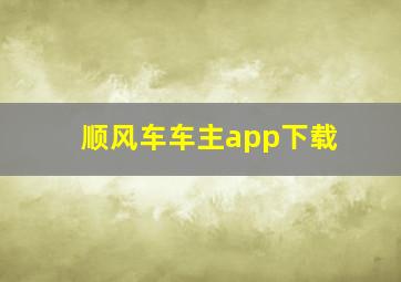 顺风车车主app下载