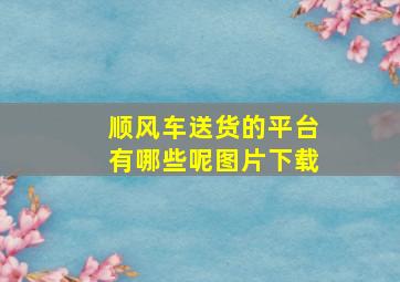 顺风车送货的平台有哪些呢图片下载