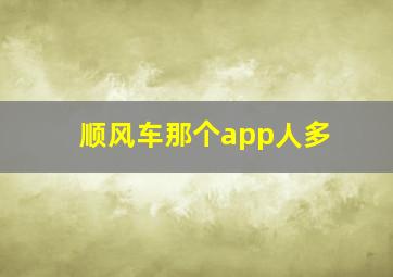 顺风车那个app人多