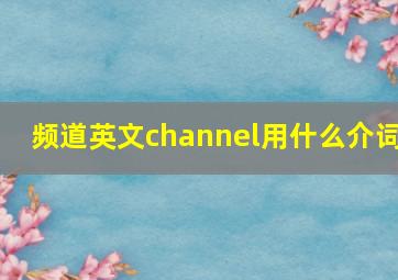 频道英文channel用什么介词