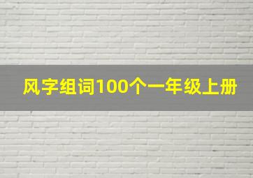 风字组词100个一年级上册