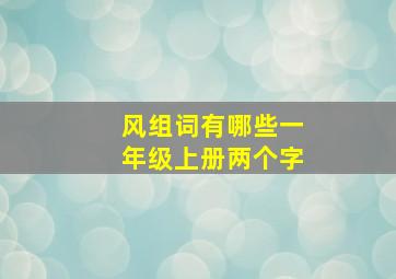 风组词有哪些一年级上册两个字