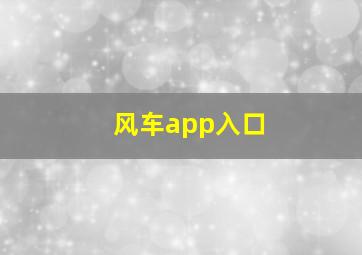 风车app入口