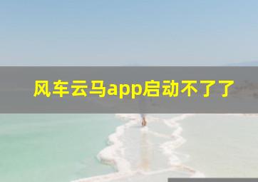 风车云马app启动不了了