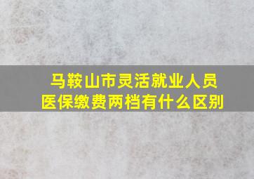 马鞍山市灵活就业人员医保缴费两档有什么区别