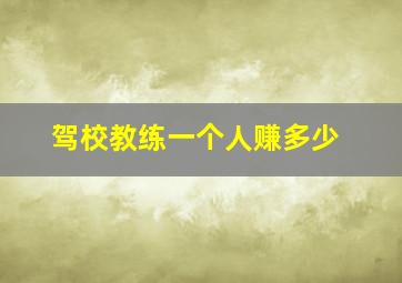 驾校教练一个人赚多少