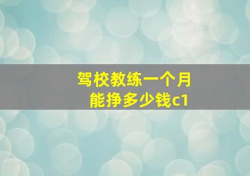 驾校教练一个月能挣多少钱c1