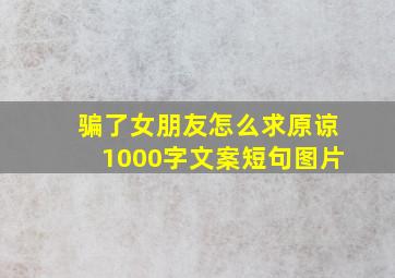 骗了女朋友怎么求原谅1000字文案短句图片