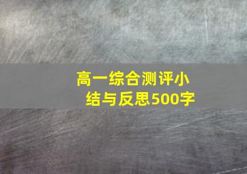 高一综合测评小结与反思500字