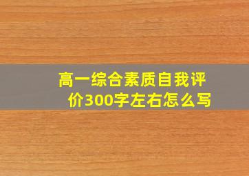 高一综合素质自我评价300字左右怎么写