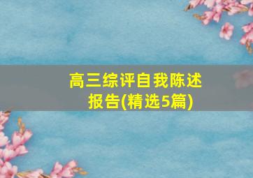 高三综评自我陈述报告(精选5篇)