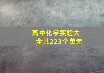 高中化学实验大全共223个单元