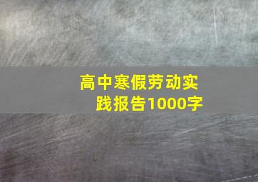 高中寒假劳动实践报告1000字