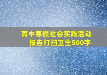 高中寒假社会实践活动报告打扫卫生500字