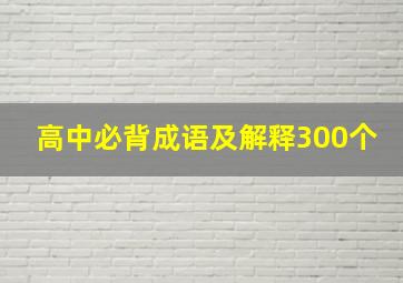 高中必背成语及解释300个