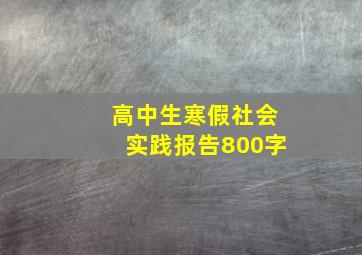 高中生寒假社会实践报告800字