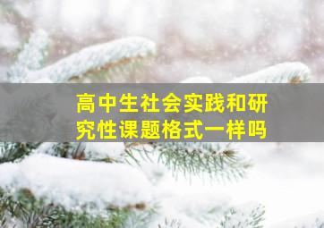 高中生社会实践和研究性课题格式一样吗