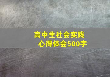 高中生社会实践心得体会500字