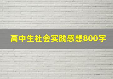 高中生社会实践感想800字